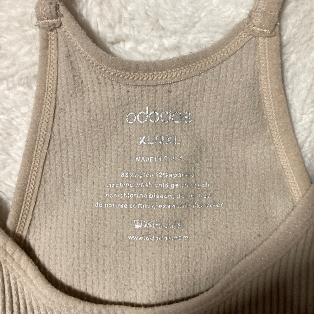 Tan Fitted Ribbed Tank Top - Picture 4 of 4